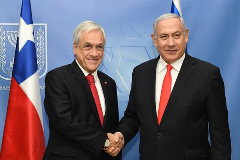 El presidente de Chile, Sebastián Piñera en su visita a Israel en junio de 2019, junto al primer ministro israelí, Benjamín Netanyahu. (gov.il) Netanyahu con Piñera