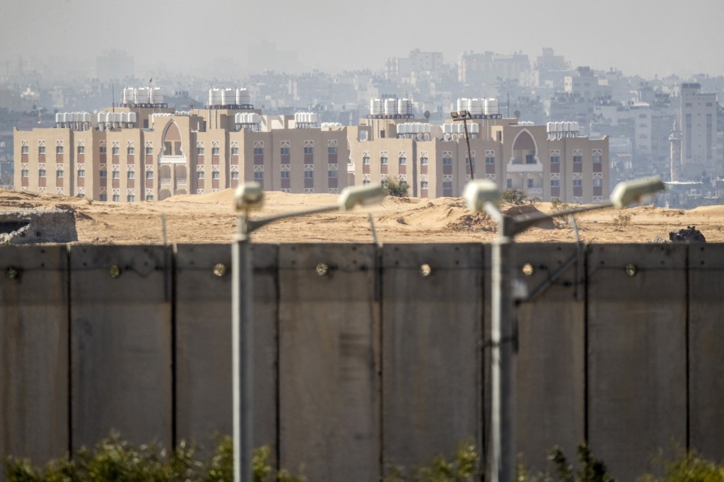 Una sección del muro en la parte sureña de la frontera con Gaza. 