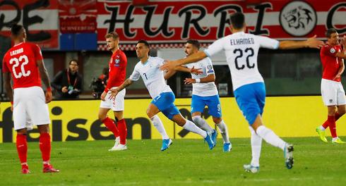 Zahavi festeja el gol que abrió el marcador en Austria 