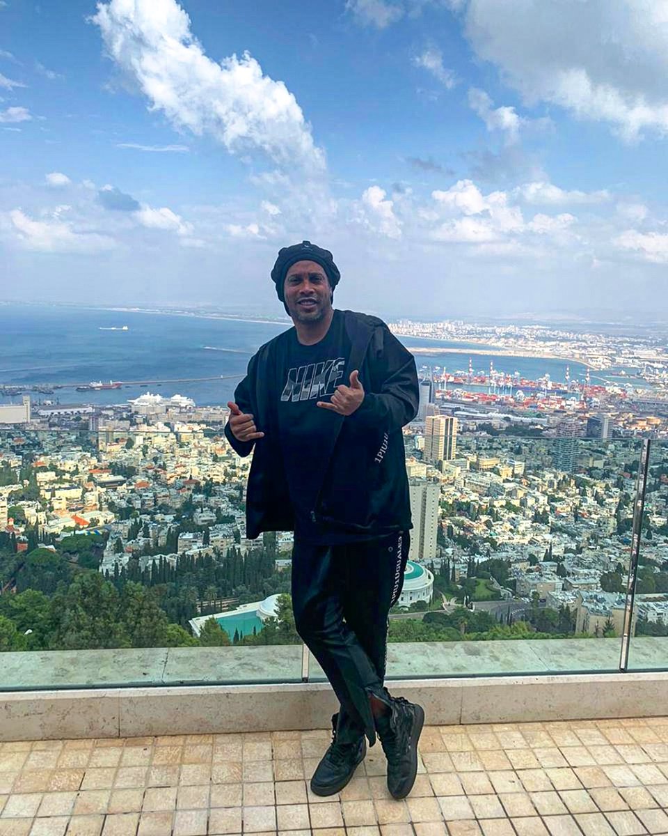 La foto desde Haifa que Ronaldinho compartió con sus seguidores en las redes 