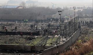 El sitio donde se estrelló el avión ucraniano