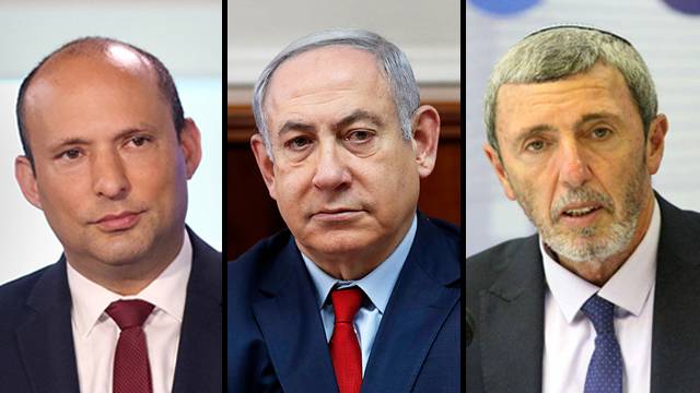 Naftalí Bennett, Benjamín Netanyahu y Rafi Peretz se reunieron a minutos del cierre de listas 