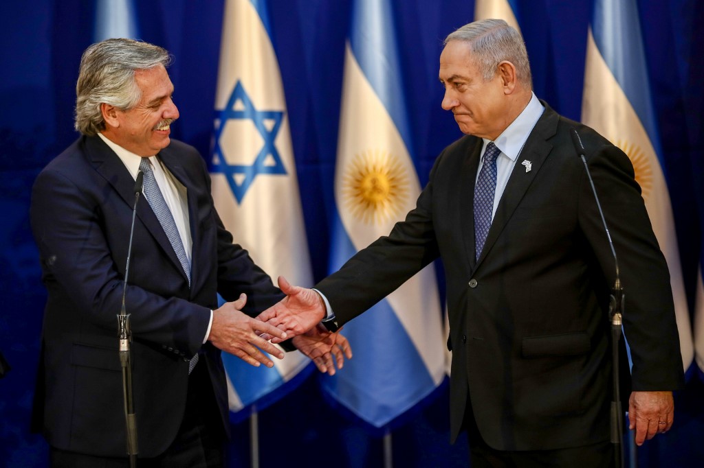 El presidente argentino junto a Benjamín Netanyahu 