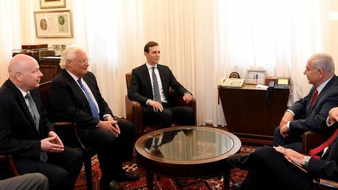 Jason Greenblatt, David Friedman, Jared Kushner y Benjamín Netanyahu. 