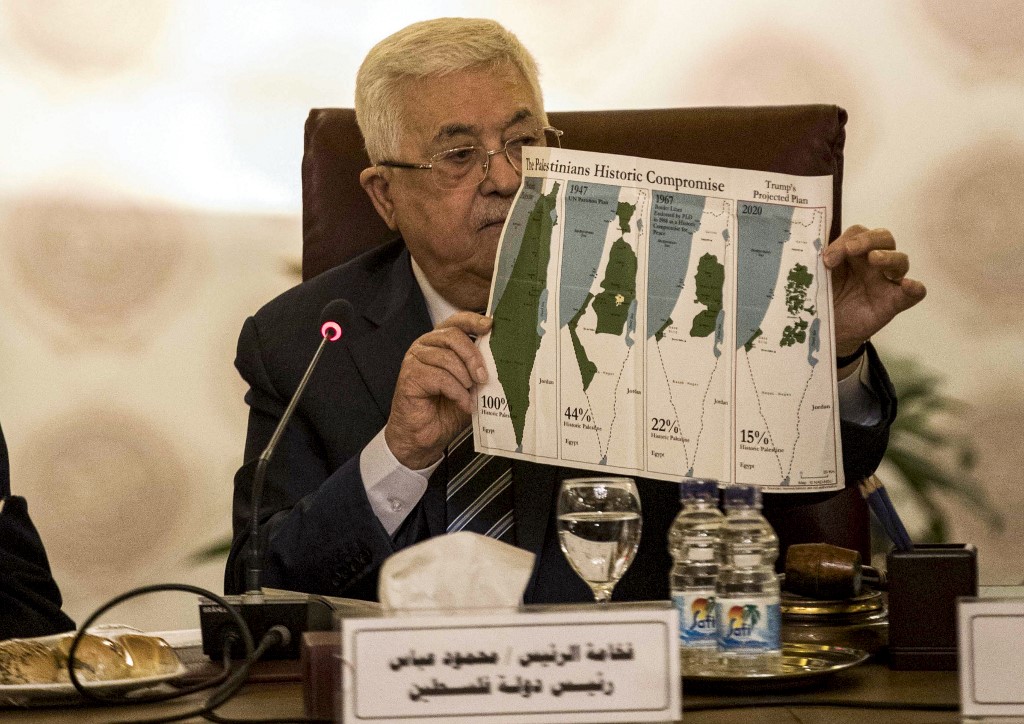 Mahmoud Abbas en El Cairo durante la reunión de la Liga Árabe 
