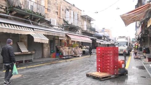 Mercado Yehuda, en Tel Aviv, cerado debido a las medidas de aislamiento. 