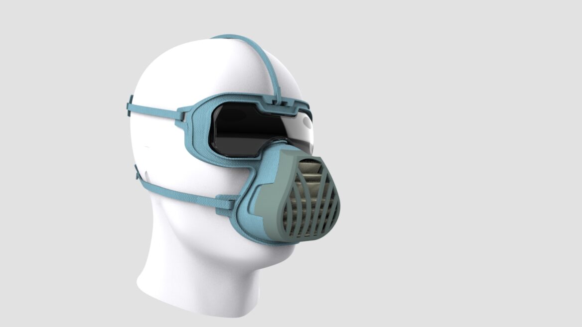 Prototipo de la máscara ViriMASK de Israel que incluye una ventilación. 