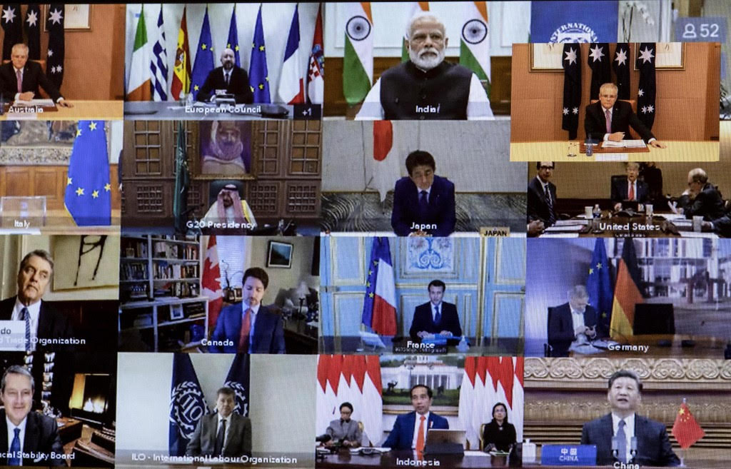 Los líderes del G20 debatieron por videoconferencia. 
