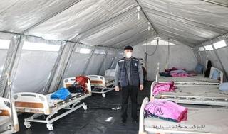 Hospital de campaña en Rafah (Gaza) destinado a pacientes con coronavirus. 