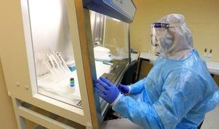 Un laboratorio de pruebas de coronavirus en Belén. 
