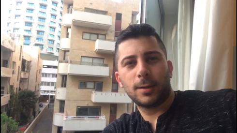 Idan Elkayam, organizador del grupo de israelíes varados en Argentina, aislado en un hotel de Tel Aviv y cada vez más cerca de su casa. 