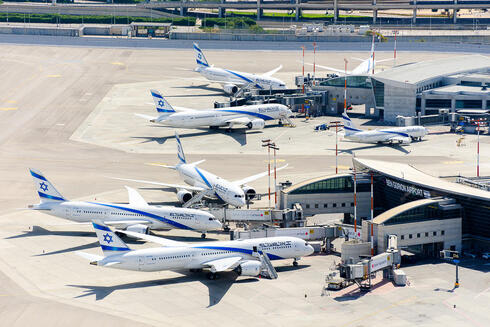 El Aeropuerto Internacional Ben Gurion, repleto de aviones estacionados. 
