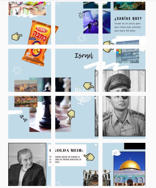 Perfil de Instagram realizado por alumnos del último año de colegio con motivo del 72º aniversario del Estado de Israel. 