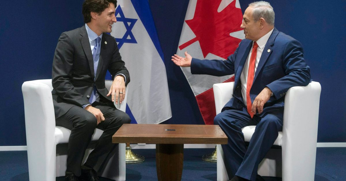 El primer ministro de Canadá, Justin Tudeau, y Benjamín Netanyahu 