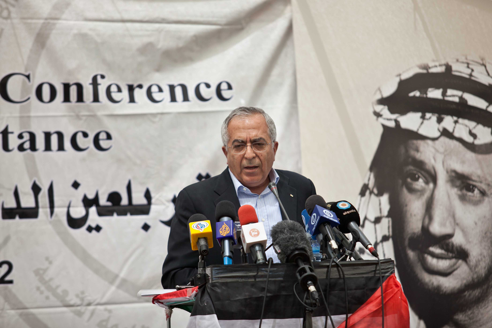 El ex primer ministro palestino Salam Fayyad 
