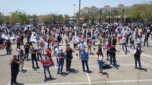 Protesta de pequeños empresarios de Eilat. 