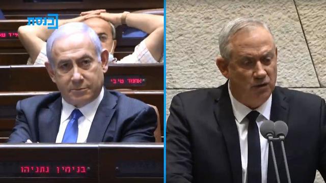 Benjamín Netanyahu y Benny Gantz durante la oficialización del nuevo gobierno de unidad.