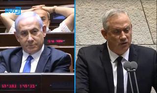 Benjamín Netanyahu y Benny Gantz durante la oficialización del nuevo gobierno de unidad.