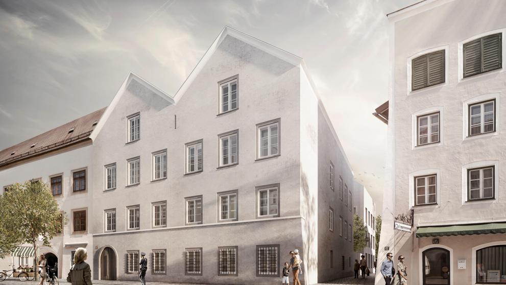 Fotografía del proyecto elegido por el gobierno austríaco para remodelar la casa donde nació Adolf Hitler y transformarla en una comisaría.