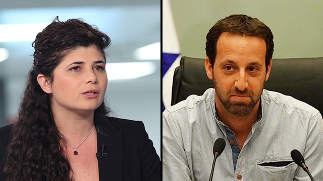 Los parlamentarios Sharren Haskel (Likud), a la izquierda, y Ram Shefa (Kajol Labán), son los impulsores del proyecto de ley para despenalizar el uso personal de cannabis.