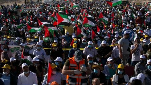 Una protesta palestina contra la anexión de territorio de Cisjordania. 
