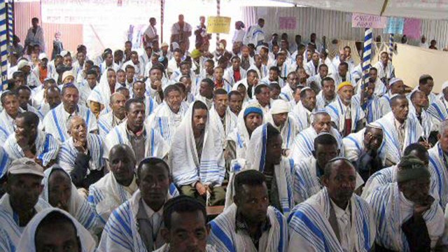 Judios etíopes en Addis Abeba. 