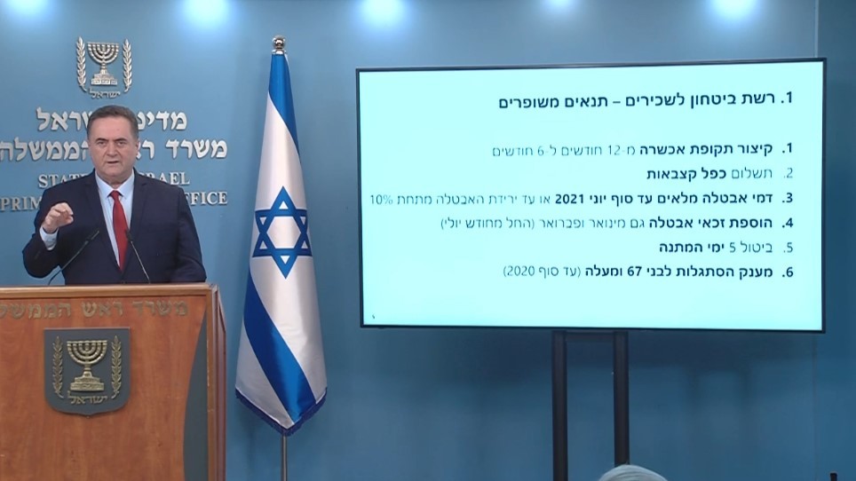 Israel Katz, ministro de Finanzas, presentó un programa de subsidios hasta 2021. 
