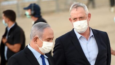 El primer ministro israelí, Benjamín Netanyahu, y el ministro de Defensa, Benny Gantz. 