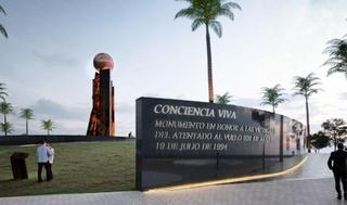 Monumento a las víctimas del presunto atentado terrorista en Panamá.