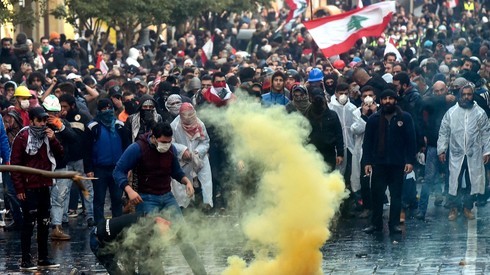 Una manifestación antigubernamental en Beirut. 
