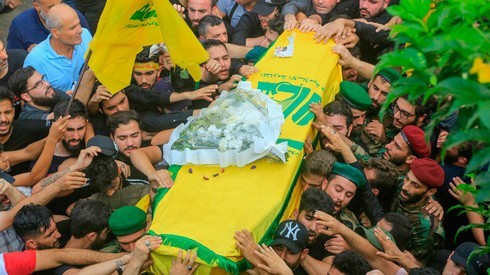 Funeral de un militante de Hezbolá presuntamente asesinado por Israel en Siria en agosto de 2019. 