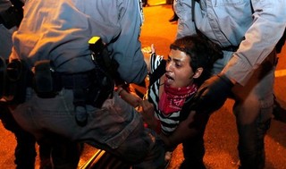 12 manifestantes fueron detenidos en Jerusalem.