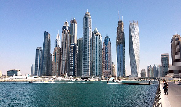 La moderna ciudad de Dubai, uno de los emiratos de EAU. 