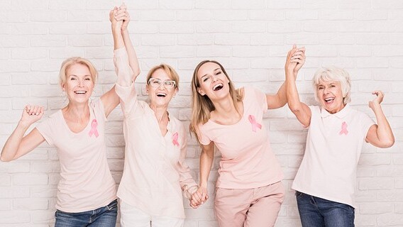 Mujeres luchadoras contra el cáncer de mama. 