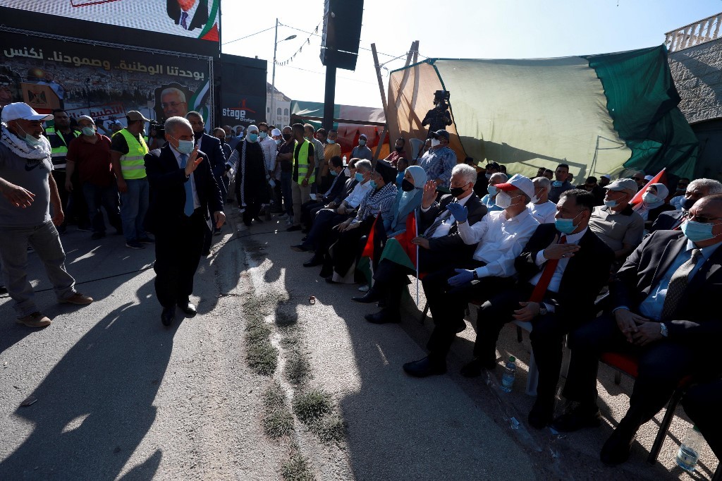 Hamas y Fatah protestaron juntos Cisjordania. 