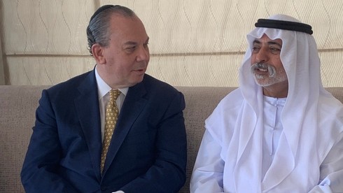 El rabino Marc Schneier y el ministro de Religión emiratí, Nahyan bin Mubarak Al Nahyan.