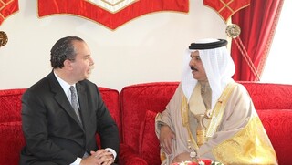 Reunión entre el rabino Marc Schneier y el rey de Bahréin, Hamad bin Isa al Jalifa. 