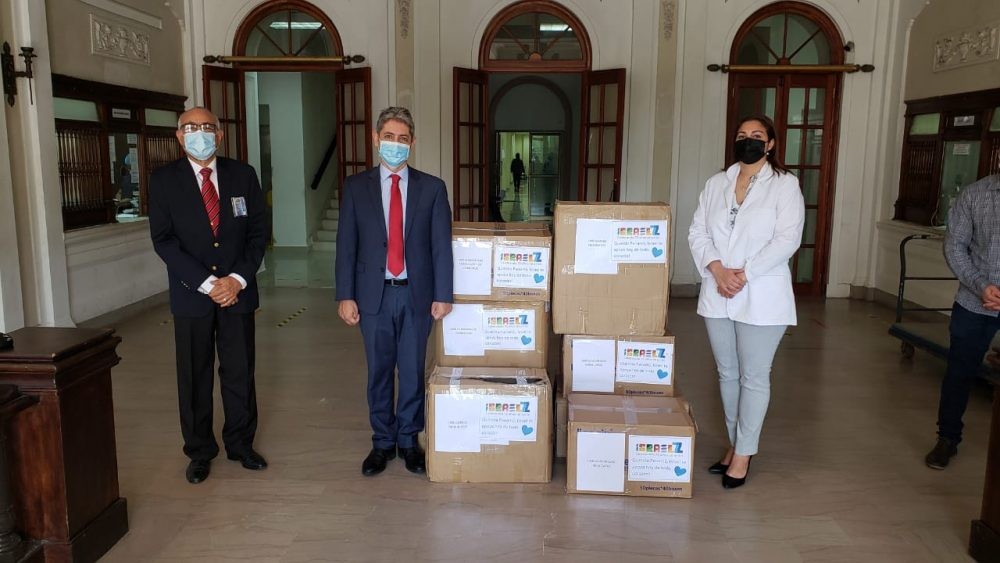 La donación de elementos  de bioseguridad que envió la Embajada de Israel en Panamá.