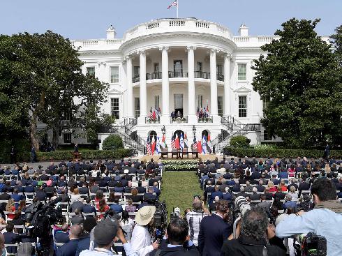 La ceremonia celebrada ayer en la Casa Blanca. 