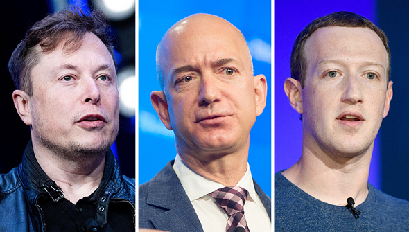 Elon Musk, Jeff Bezos y Mark Zuckerberg. 