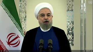 Hassan Rouhani hace uso de la palabra en la Asamblea General de la ONU. 