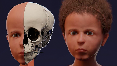 El rostro reconstruido de un niño egipcio que murió hace unos 2.000 años