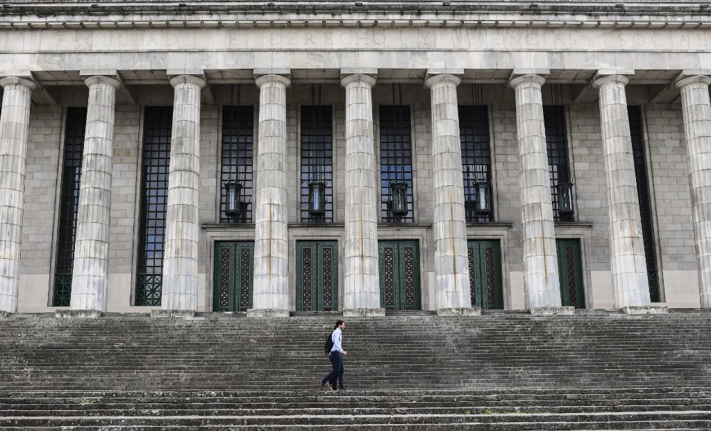 Facultad de Derecho de la UBA, en Buenos Aires, Argentina. 