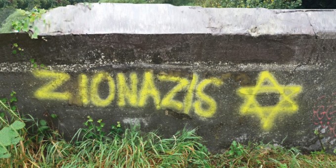 Graffiti antisemita en el Reino Unido. 