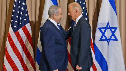 Netanyahu durante un encuentro con Joe Biden.
