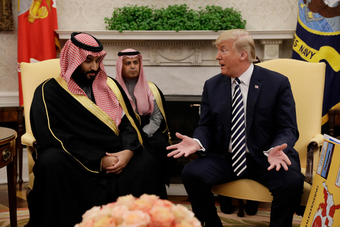 Mohammed bin Salmán, príncipe heredero de Arabia Saudita, junto a Donald Trump en la Casa Blanca.
