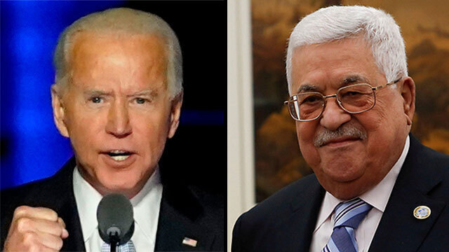 Joe Biden y Mahmoud Abbas.
