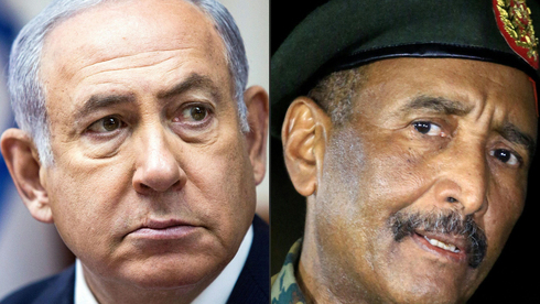 El primer ministro Benjamin Netanyahu y el líder militar de Sudán, el teniente general Abdel Fattah Abdelrahman al-Burhan. 