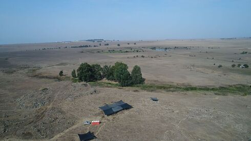 Vista aérea de la zona de excavación. 