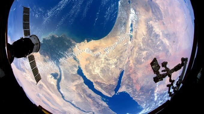 Israel vista desde la Estación Espacial Internacional. 